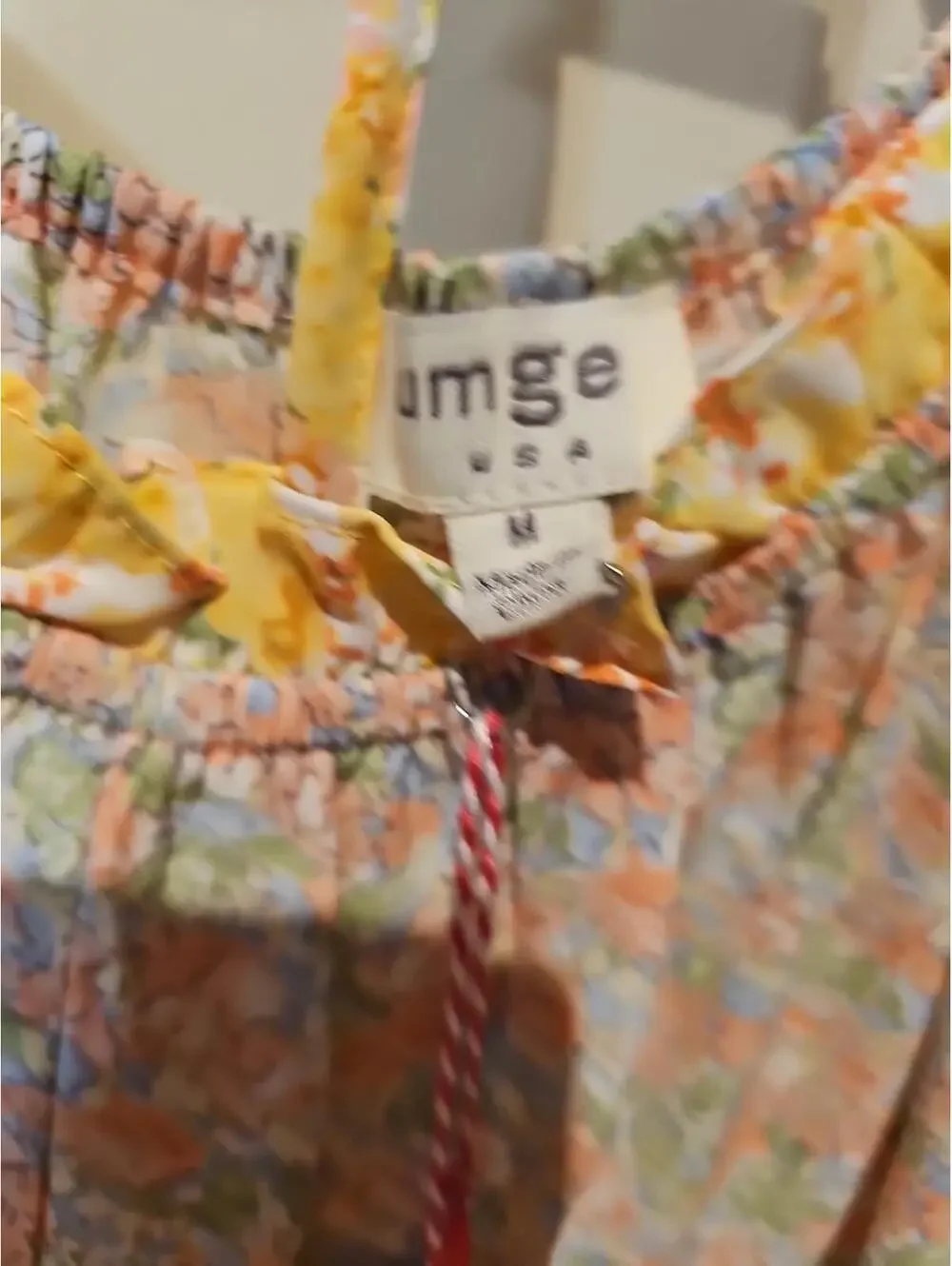 Umgee Tiered Floral Dress With Tie Back Size M. NWT - Picture 4 of 10
